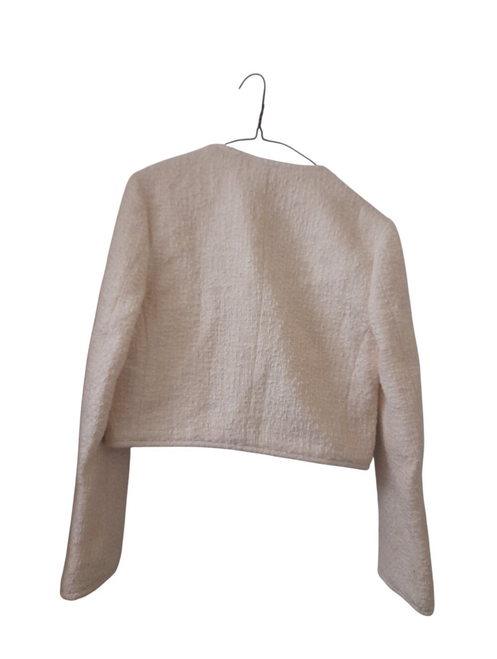 Another Tomorrow Cropped Textured Tweed Jacket - Picture 3 of 11